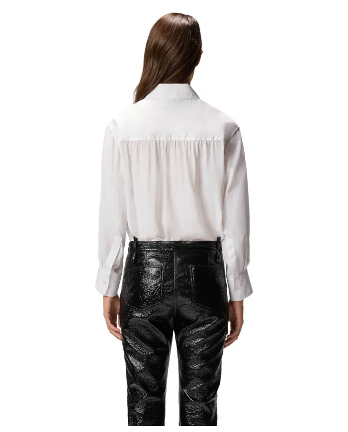 PINKO Camicia Donna 105434A2TGZ05 CASSATA AI 25/26 in popeline e crepe con colletto Z05 BIANCO