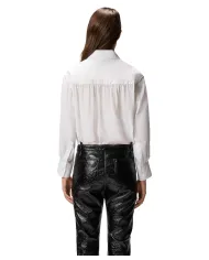 PINKO Camicia Donna 105434A2TGZ05 CASSATA AI 25/26 in popeline e crepe con colletto Z05 BIANCO