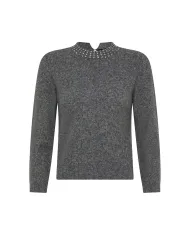 SEVENTY Lupetto Donna MT3819910723 AI 25/26 con strass 913 GRIGIO