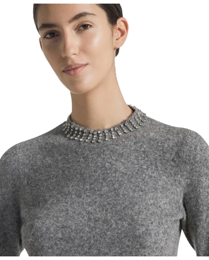 SEVENTY Lupetto Donna MT3819910723 AI 25/26 con strass 913 GRIGIO