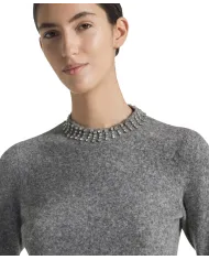 SEVENTY Lupetto Donna MT3819910723 AI 25/26 con strass 913 GRIGIO