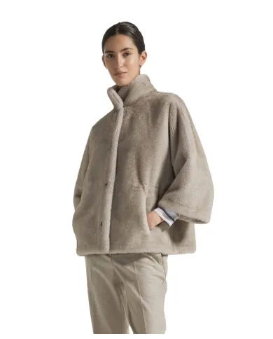 SEVENTY Cappa Donna PE0261520292 AI 25/26 in ecopelliccia con bottoni 910 GRIGIO