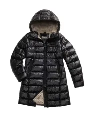 BLAUER Piumino Donna 25WBLDK02069-006648 ADELAIDE AI 25/26 lungo con cappuccio micro rip 999EI NERO int BEIGE