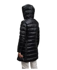 BLAUER Piumino Donna 25WBLDK02069-006648 ADELAIDE AI 25/26 lungo con cappuccio micro rip 999EI NERO int BEIGE