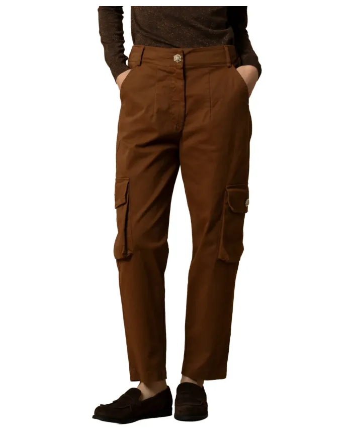 KOCCA Pantalone Donna A25PPC7550ABUN0000 ALETINE AI 25/26 cotone stile cargo 30015 TERRA