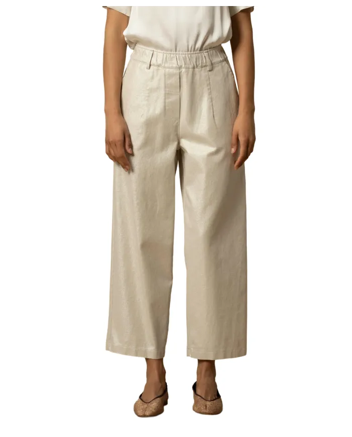 KOCCA Pantalone Donna A25PPC7553ABUN0000 ANESTIS AI 25/26 cotone ampio cropped 40613 AVORIO