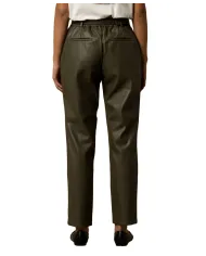 KOCCA Pantalone Donna A25PPF7381ABUN0000 MARITUSA AI 25/26 in ecopelle con cintura 50803 VERDE MILITARE