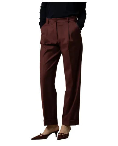 KOCCA Pantaloni Donna A25PPF7698ABUN2487 HATTILAS AI 25/26 viscosa stile dritto con pinces 83310 PRUGNA