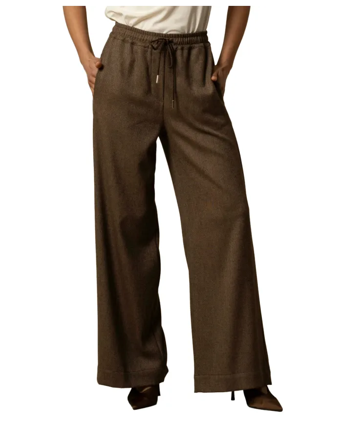 KOCCA Pantalone Donna A25PPF8003ABUN0000 GUSTO AI 25/26 viscosa stile gamba ampia 30015 TERRA