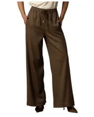 KOCCA Pantalone Donna A25PPF8003ABUN0000 GUSTO AI 25/26 viscosa stile gamba ampia 30015 TERRA