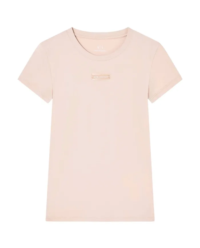 ARMANI EXCHANGE T-Shirt Donna XW001362AF16294 AI 25/26 manica corta con logo patch U1051 Sound sand