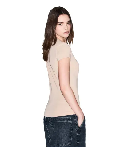 ARMANI EXCHANGE T-Shirt Donna XW001362AF16294 AI 25/26 manica corta con logo patch U1051 Sound sand