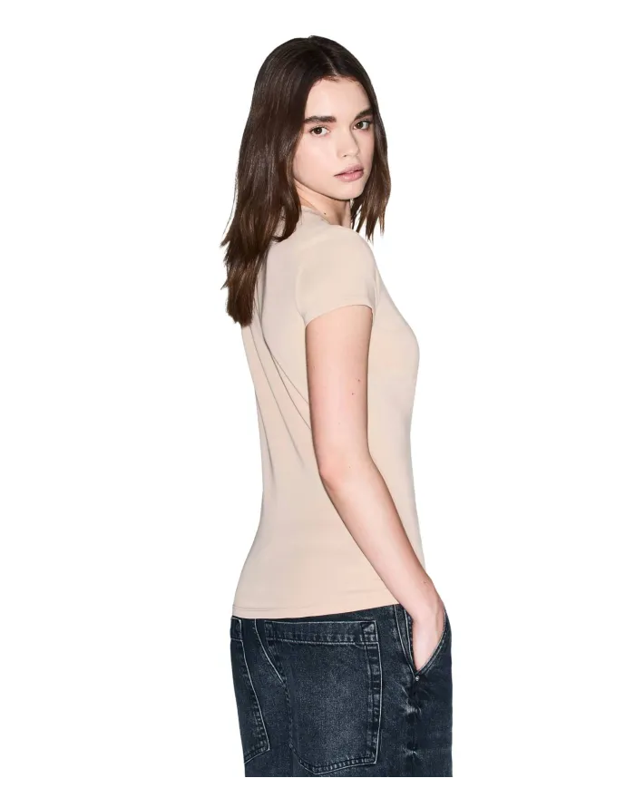 ARMANI EXCHANGE T-Shirt Donna XW001362AF16294 AI 25/26 manica corta con logo patch U1051 Sound sand