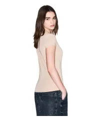 ARMANI EXCHANGE T-Shirt Donna XW001362AF16294 AI 25/26 manica corta con logo patch U1051 Sound sand