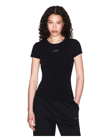ARMANI EXCHANGE T-Shirt Donna XW001362AF16294 AI 25/26 manica corta con logo patch UC001 BLACK