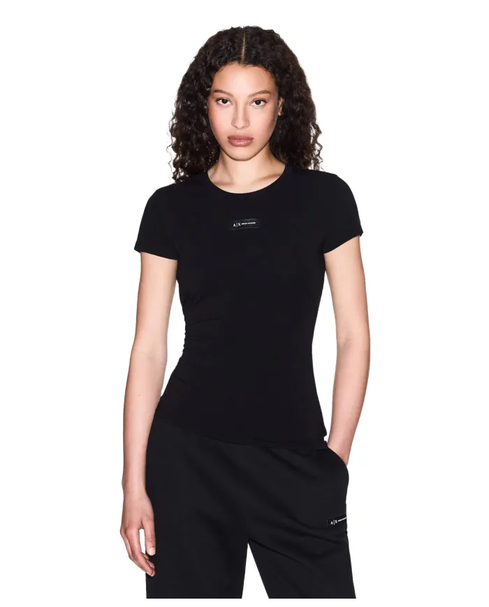 ARMANI EXCHANGE T-Shirt Donna XW001362AF16294 AI 25/26 manica corta con logo patch UC001 BLACK