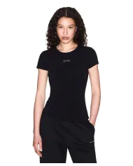ARMANI EXCHANGE T-Shirt Donna XW001362AF16294 AI 25/26 manica corta con logo patch UC001 BLACK