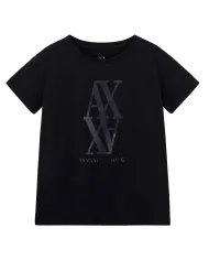 ARMANI EXCHANGE T-Shirt Donna XW001373AF10356 AI 25/26 regular fit con maxi logo frontale UC001 BLACK