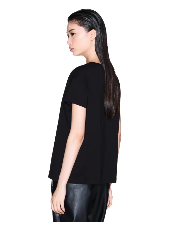 ARMANI EXCHANGE T-Shirt Donna XW001373AF10356 AI 25/26 regular fit con maxi logo frontale UC001 BLACK