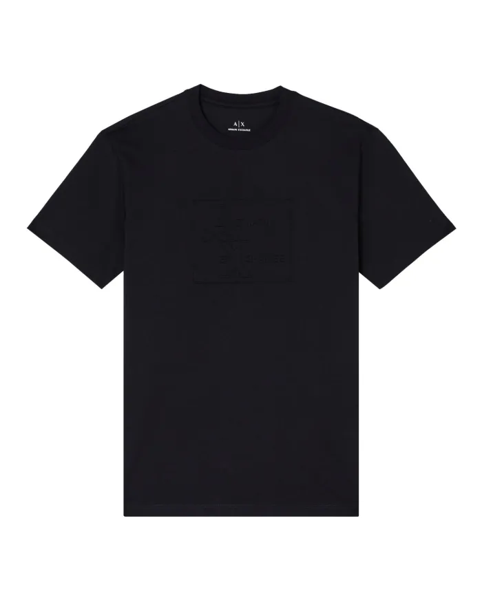 ARMANI EXCHANGE T-Shirt Uomo XM001454AF10361 AI 25/26 regular con logo a rilievo UC001 BLACK