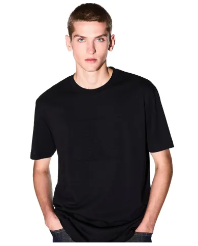 ARMANI EXCHANGE T-Shirt Uomo XM001454AF10361 AI 25/26 regular con logo a rilievo UC001 BLACK