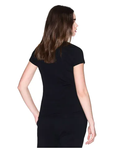 ARMANI EXCHANGE T-Shirt Donna XW001347AF17173 AI 25/26 slim fit con logo dorato UC001 BLACK