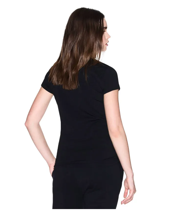 ARMANI EXCHANGE T-Shirt Donna XW001347AF17173 AI 25/26 slim fit con logo dorato UC001 BLACK