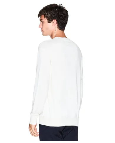 ARMANI EXCHANGE Maglia Uomo XM000338AF12291 AI 25/26 a girocollo con minilogo U0009 OFF WHITE