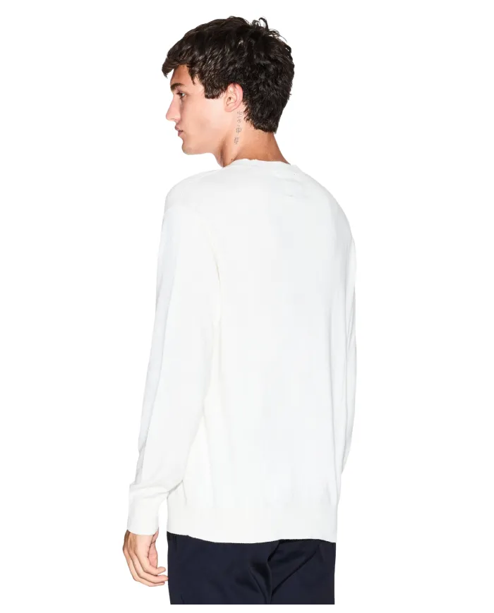 ARMANI EXCHANGE Maglia Uomo XM000338AF12291 AI 25/26 a girocollo con minilogo U0009 OFF WHITE