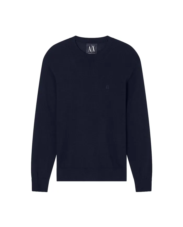 ARMANI EXCHANGE Maglia Uomo XM000338AF12291 AI 25/26 a girocollo con minilogo UB101 Deep Navy