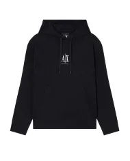 ARMANI EXCHANGE Felpa Uomo XM000369 AF10818 AI 25/26 cotone regular con cappuccio UC001 BLACK