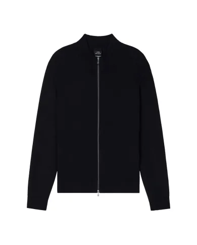 ARMANI EXCHANGE Cardigan Uomo XM001279AF10454 AI 25/26 a collo alto e zip UC001 BLACK