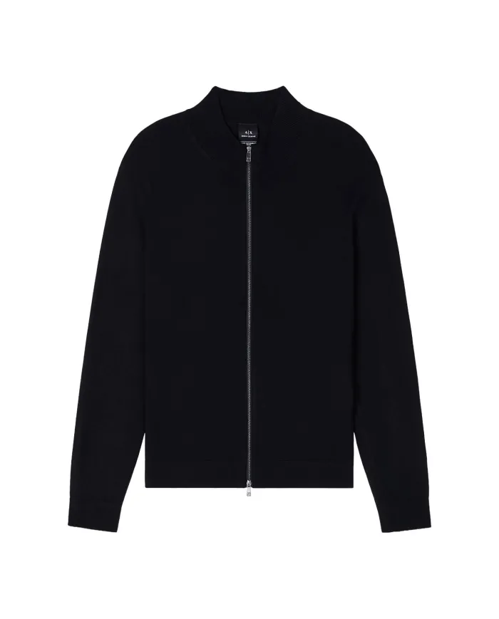ARMANI EXCHANGE Cardigan Uomo XM001279AF10454 AI 25/26 a collo alto e zip UC001 BLACK