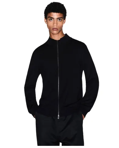 ARMANI EXCHANGE Cardigan Uomo XM001279AF10454 AI 25/26 a collo alto e zip UC001 BLACK