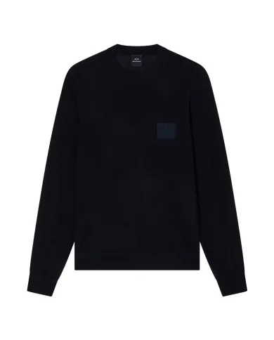 ARMANI EXCHANGE Maglia Uomo XM001329AF11982 AI 25/26 girocollo con mini logo patch UC001 BLACK