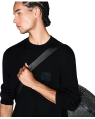 ARMANI EXCHANGE Maglia Uomo XM001329AF11982 AI 25/26 girocollo con mini logo patch UC001 BLACK