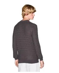 ARMANI EXCHANGE Maglia Uomo XM001560AF11982 AI 25/26 con texture ondulata F8034 DARK GULL