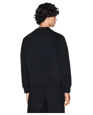 ARMANI EXCHANGE Felpa Uomo XM001888 AF18746 AI 25/26 a girocollo con patch logo UC001 BLACK