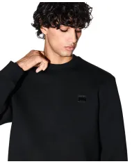 ARMANI EXCHANGE Felpa Uomo XM001888 AF18746 AI 25/26 a girocollo con patch logo UC001 BLACK