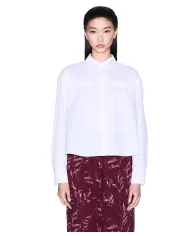 ARMANI EXCHANGE Camicia Donna XW000668AF15983 AI 25/26 cropped con colletto classico U0002 Optic White