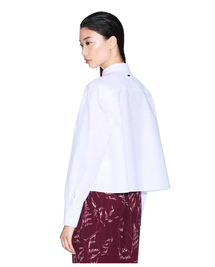 ARMANI EXCHANGE Camicia Donna XW000668AF15983 AI 25/26 cropped con colletto classico U0002 Optic White