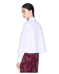 ARMANI EXCHANGE Camicia Donna XW000668AF15983 AI 25/26 cropped con colletto classico U0002 Optic White