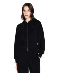ARMANI EXCHANGE Felpa Donna XW000802 AF16111 AI 25/26 cotone con cappuccio UC001 BLACK