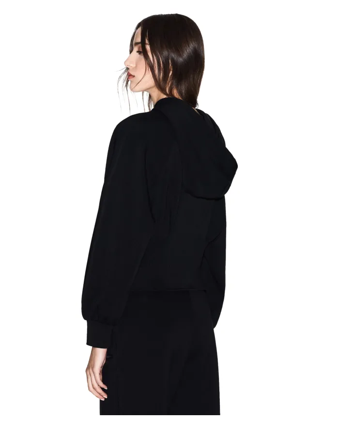 ARMANI EXCHANGE Felpa Donna XW000802 AF16111 AI 25/26 cotone con cappuccio UC001 BLACK