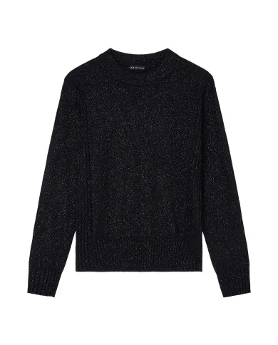 ARMANI EXCHANGE Maglia Donna XW001164AF16181 AI 25/26 regular fit con dettagli lurex MC026 Black/ Silver