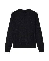 ARMANI EXCHANGE Maglia Donna XW001164AF16181 AI 25/26 regular fit con dettagli lurex MC026 Black/ Silver