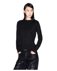 ARMANI EXCHANGE Maglia Donna XW001164AF16181 AI 25/26 regular fit con dettagli lurex MC026 Black/ Silver