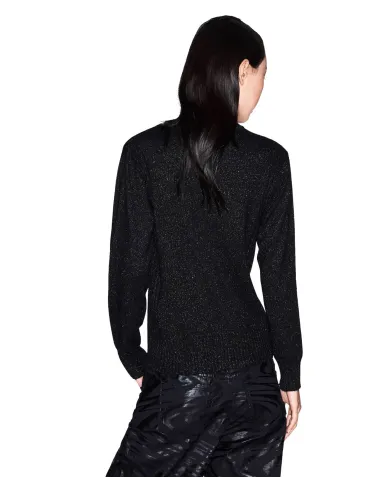 ARMANI EXCHANGE Maglia Donna XW001164AF16181 AI 25/26 regular fit con dettagli lurex MC026 Black/ Silver