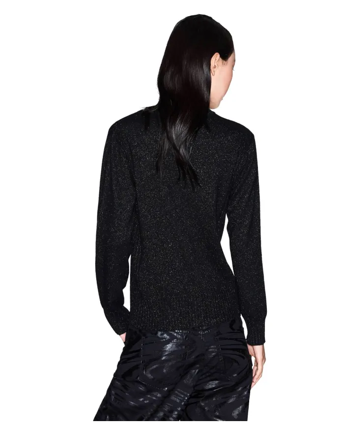 ARMANI EXCHANGE Maglia Donna XW001164AF16181 AI 25/26 regular fit con dettagli lurex MC026 Black/ Silver