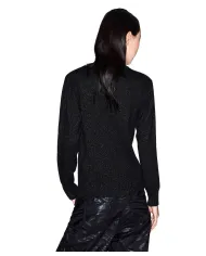 ARMANI EXCHANGE Maglia Donna XW001164AF16181 AI 25/26 regular fit con dettagli lurex MC026 Black/ Silver